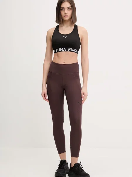 Puma legginsy treningowe Essentials brązowe