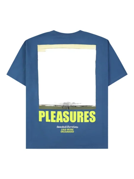 Tricou Pleasures cu imagine scurt albastru