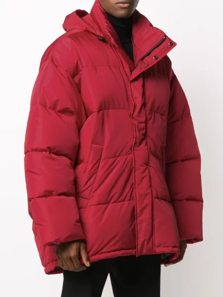 Krótka parka Balenciaga ocieplana czerwona