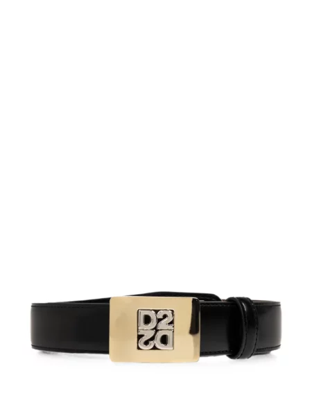 Curea Dsquared2 din piele cu autograf negru