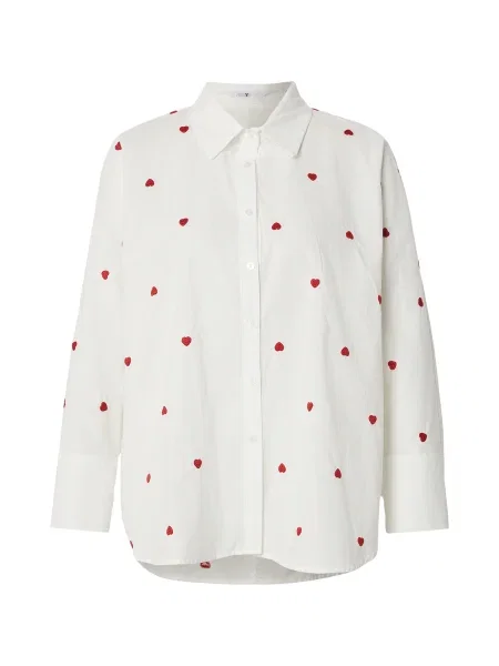 Hailys Bluză roșu alb