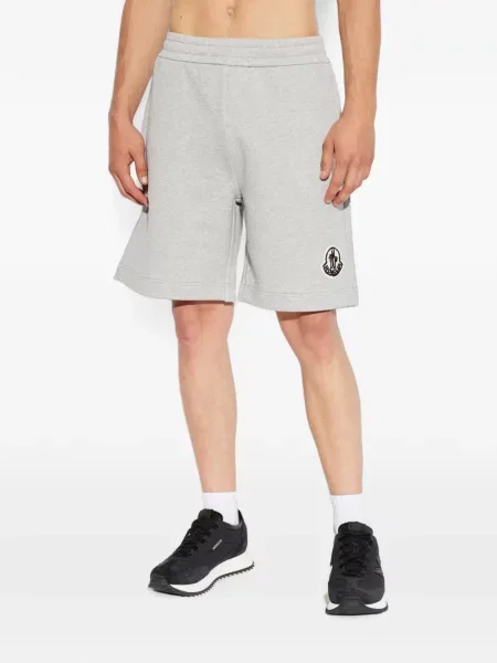 Pantaloni scurți Moncler cu autograf gri