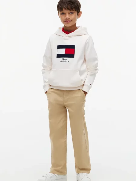 Суичър с качулка Tommy Hilfiger бяло