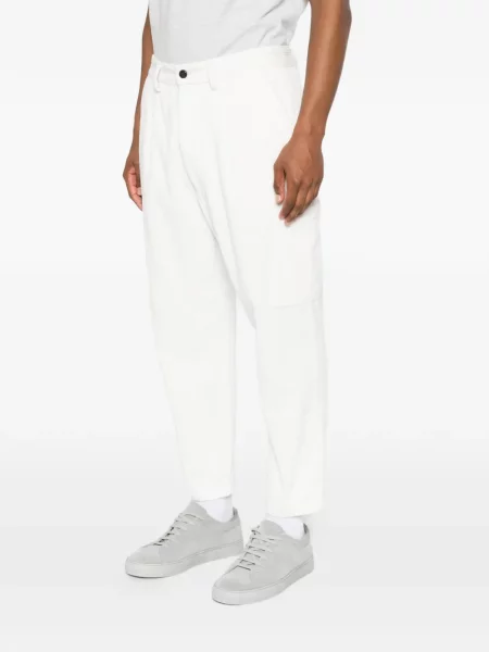 Pantaloni Eleventy de catifea cord alb