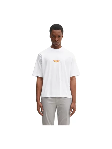 Marcelo Burlon t-shirt County Flame Boxy T-Shirt White Red wzorzysty biały