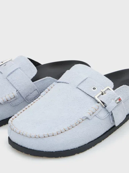 Замшеві сабо Tommy Jeans блакитні