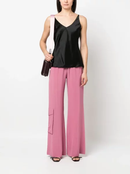 Jedwabny top Dorothee Schumacher z dekoltem w serek czarny