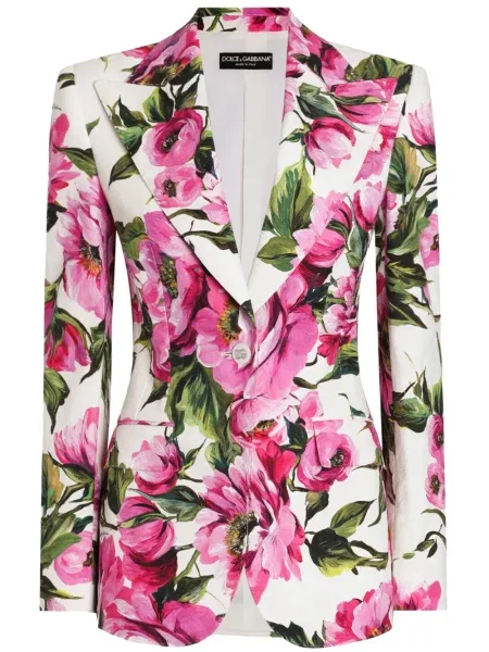 Sacou Dolce & Gabbana cu model floral cu imagine alb