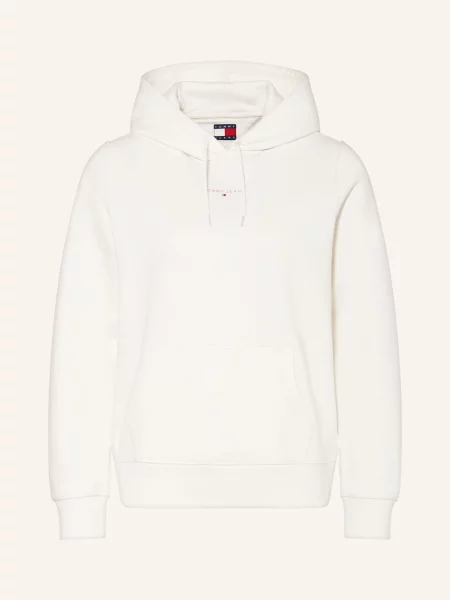 Tommy Jeans Mikina S Kapucí bílá