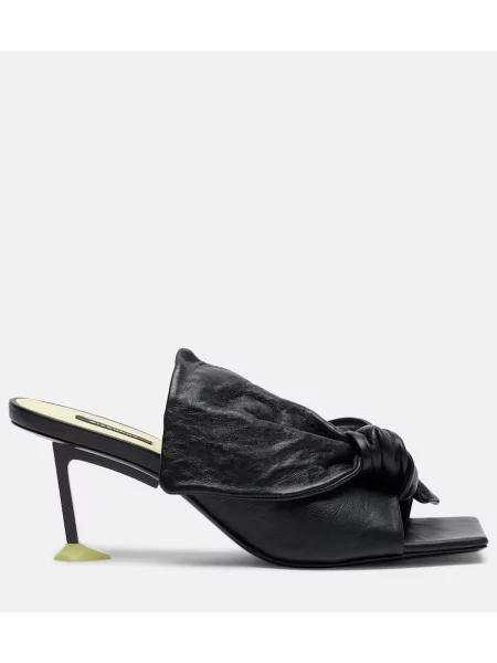 Papuci tip mules Givenchy cu funde din piele negru
