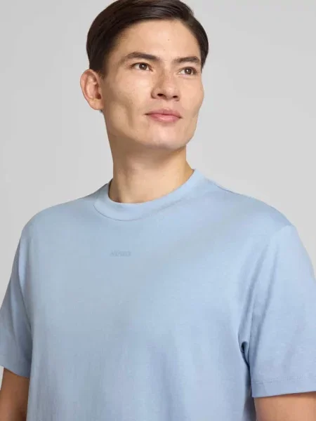 T-shirt o luźnym kroju z czystej bawełny model DAPOLINO' Hugo niebieska