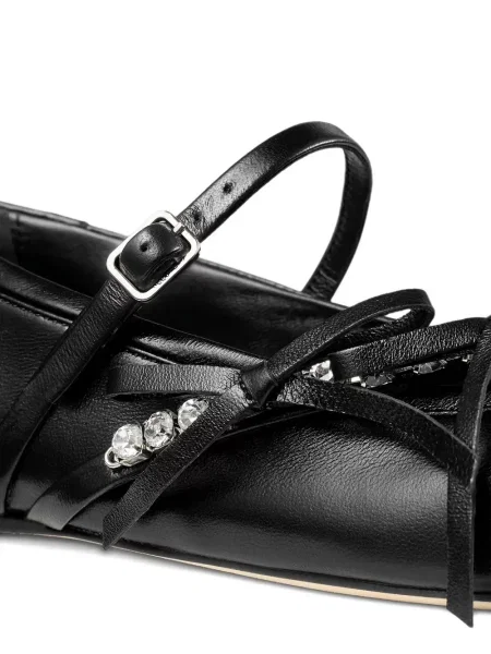 Balerini Jimmy Choo cu vârf pătrat negru