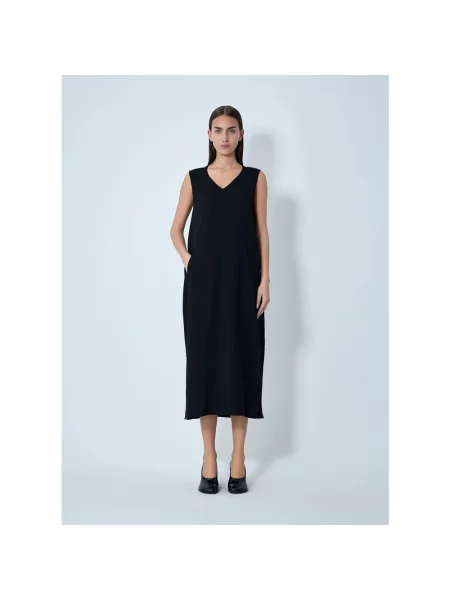 Dzianinowa sukienka midi Yohji Yamamoto czarna