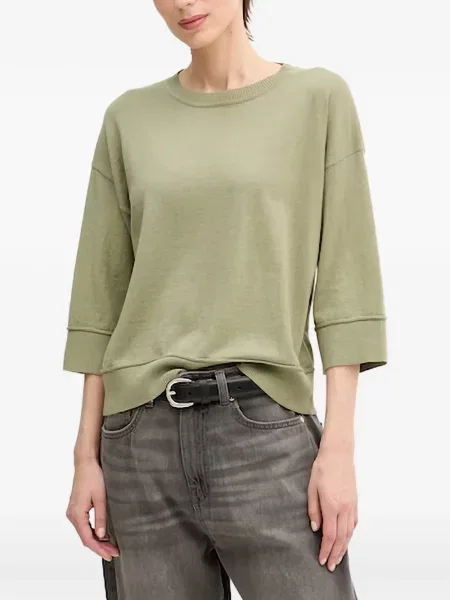 Pulover Benetton cu mâneci trei sferturi verde