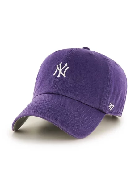 Шапка с козирка MLB New York Yankees лилаво с апликация виолетово
