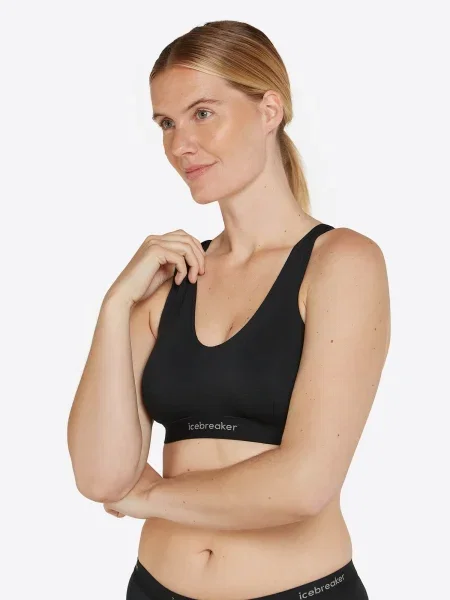 ICEBREAKER Sutien sport gri negru