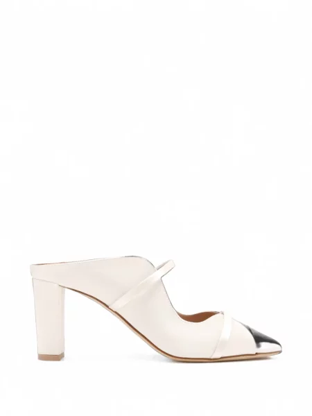 Papuci tip mules Malone Souliers din satin alb