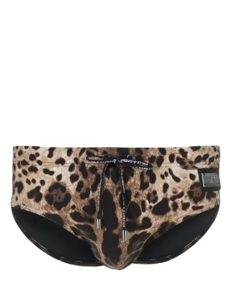 Chiloți Dolce & Gabbana cu imagine cu model leopard maro