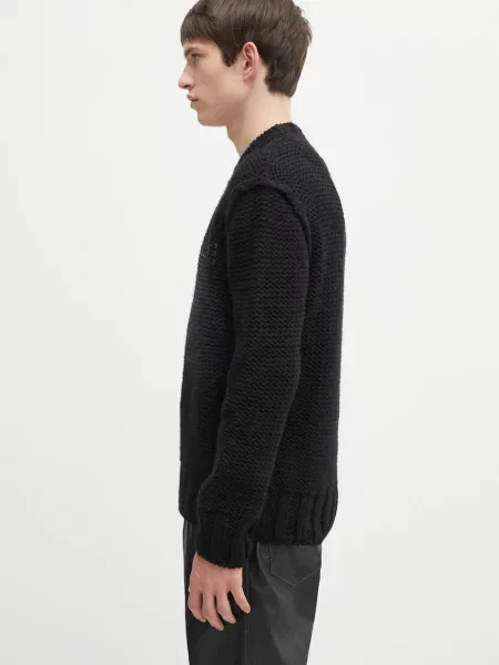Maison Margiela sweter wełniany ciepły czarny