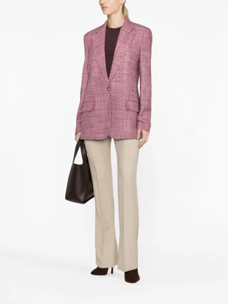 Vilnonis vienakrūtis švarkas Stella Mccartney rožinė
