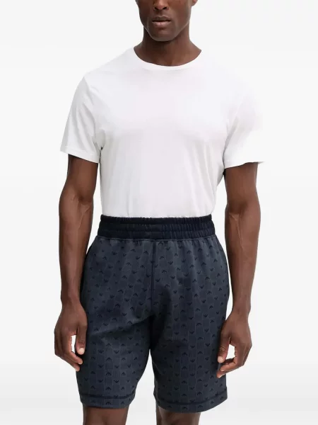 Pantaloni scurți Emporio Armani cu imagine albastru