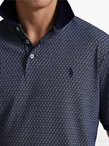 Polo Polo Ralph Lauren cu broderie cu imprimeu geometric din fleece maro