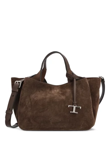 Geantă Tod's din piele de căprioară maro