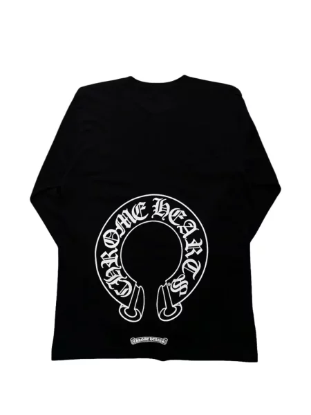 Długa koszulka Chrome Hearts w kwiatki z logo czarna