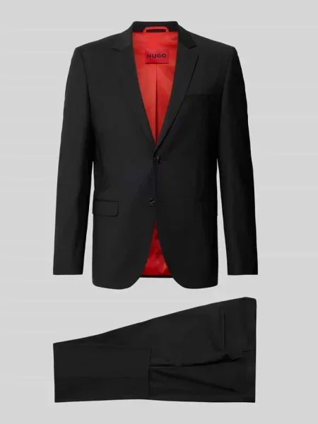 Garnitur o kroju super slim fit z mieszanki wełny model ARTI/HESTEN' Hugo czarny