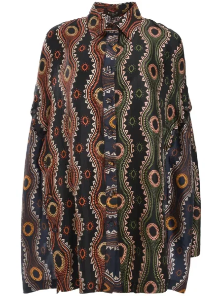 Jedwabna koszula Biyan z nadrukiem czarna