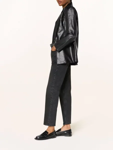 Agolde Jeansy Straight Valen schwarz
