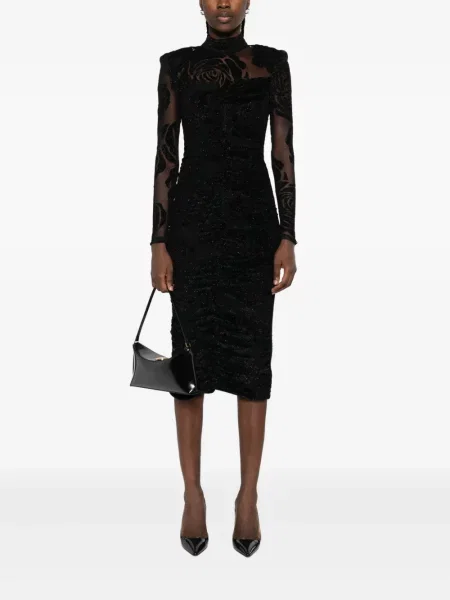 Rochie midi Nissa cu imagine negru