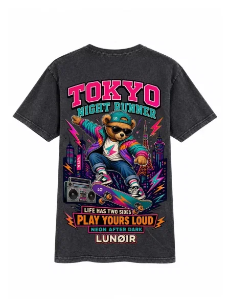 LUNØIR Studio Majica Tokyo Night Runner' crna