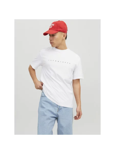 Jack&Jones T-Shirt Star Relaxed Fit λευκό
