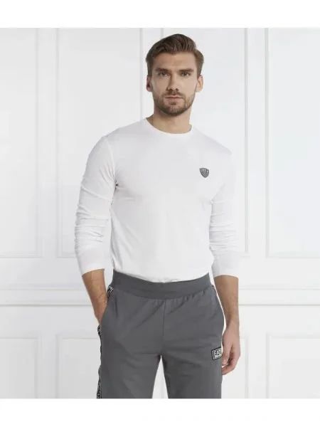 Tricou mânecă lungă Ea7 alb