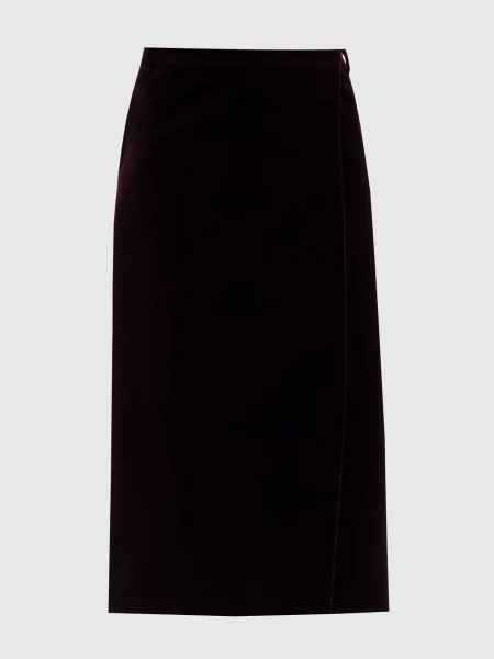 Оксамитова спідниця на запах Saint Laurent бордова