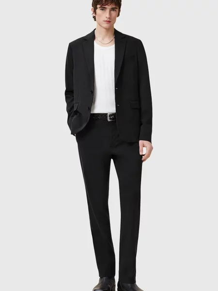 AllSaints pantaloni BAY barbati drept negru