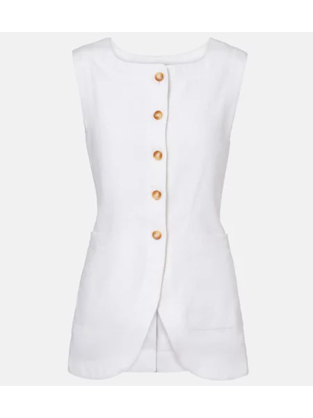 Lniana kamizelka Posse biała