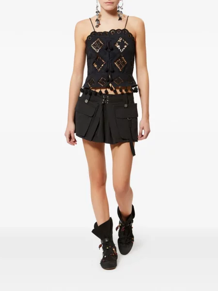 Top Isabel Marant cu broderie negru