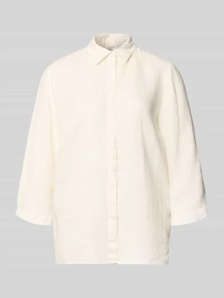 Bluzka lniana o kroju relaxed fit z rękawem o dł. model Clay' Toni biała