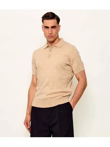 Tricou polo Karl Lagerfeld bej
