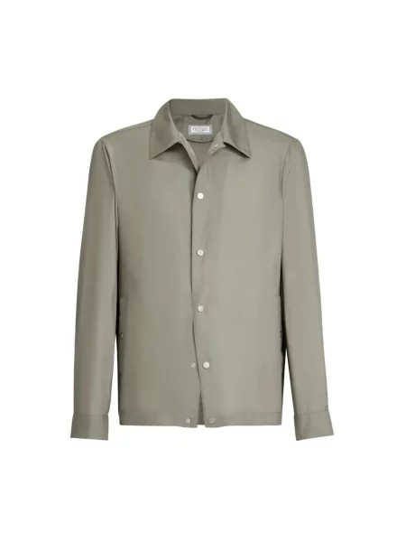 Kurtka koszulowa Brunello Cucinelli casual zielona