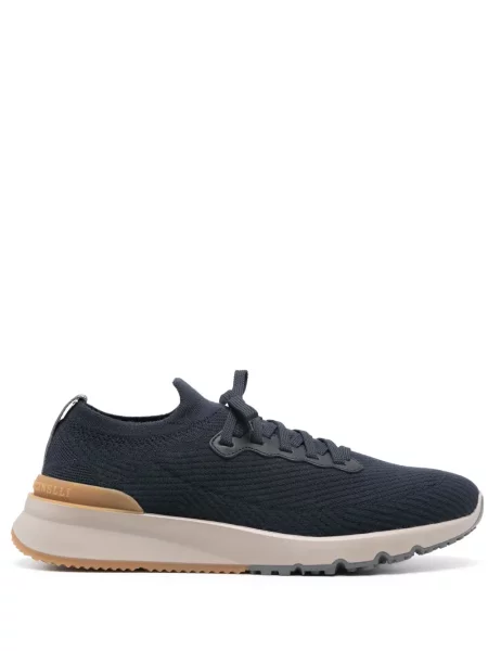 Sneakerși Brunello Cucinelli tricotate albastru