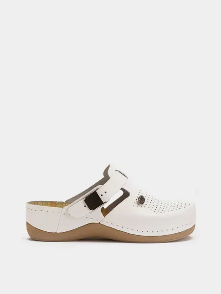 Кожаные сабо Leon белые