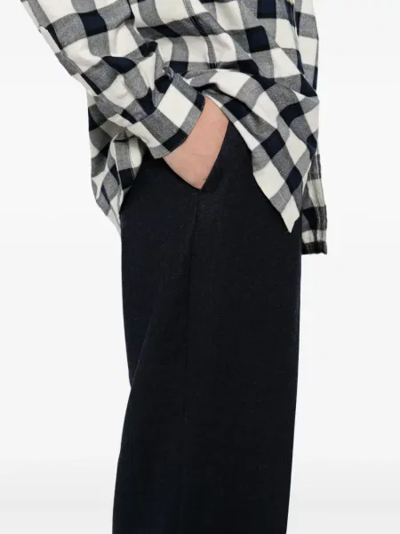 Pantaloni Lacoste de lână albastru