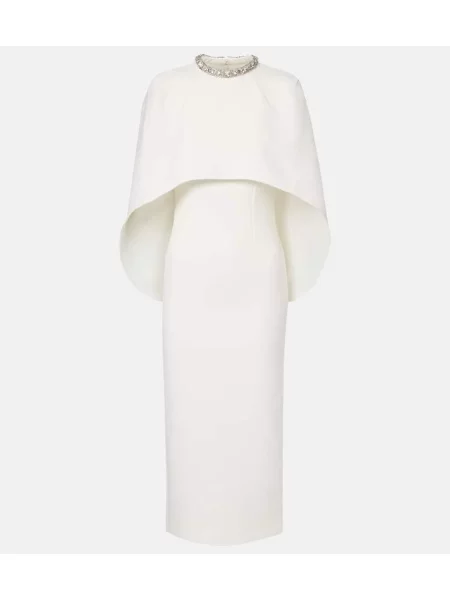 Rochie midi Roland Mouret de cristal până la genunchi de costum alb