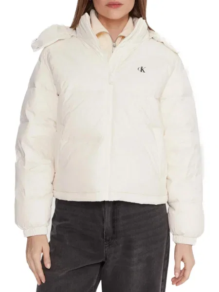 Pikowana kurtka jeansowa Calvin Klein biała