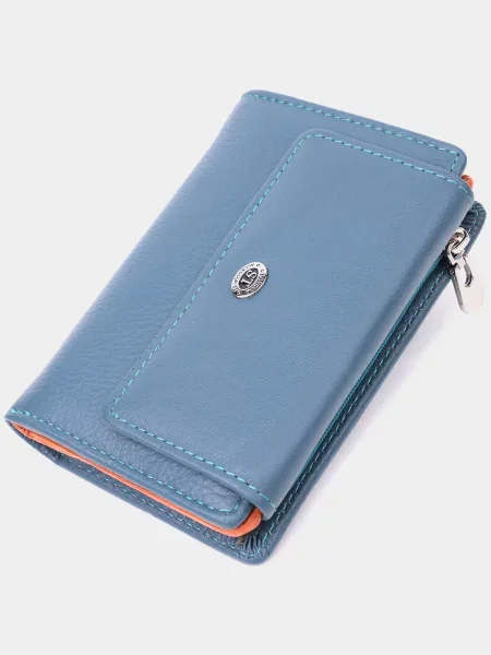 Кожаный кошелек St Leather Accessories бирюзовый