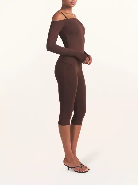 Skims Pohodlné Domácí Tričko Smooth Layers cocoa