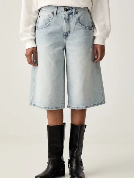 Levi's pantaloni scurți pentru femei din denim SUPER BAGGY JORT albastru